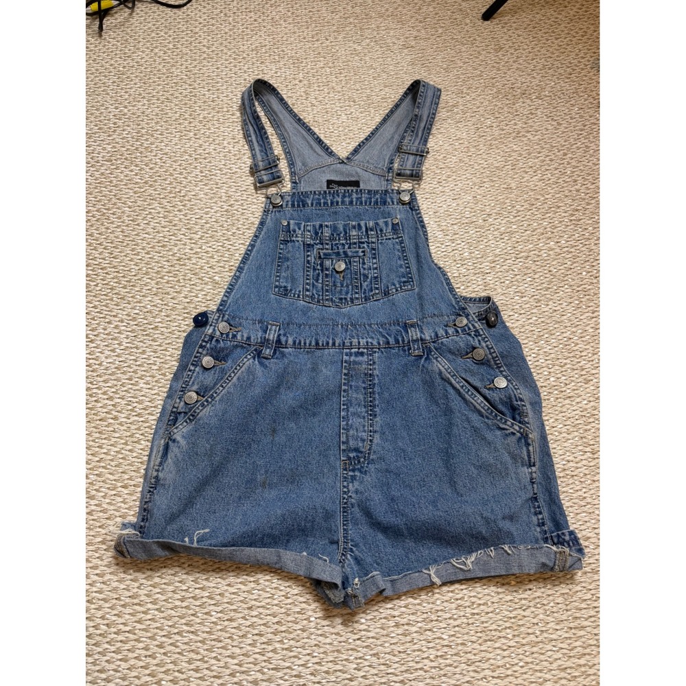 No Boundaries Denim Shortalls Medium 7/9 Blue Cotton Bib Overalls Shorts Vintage